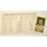 Golf Interest Signatures of Henry Cotton  & Richard (Dick) Burton, both signatures are in ink on a