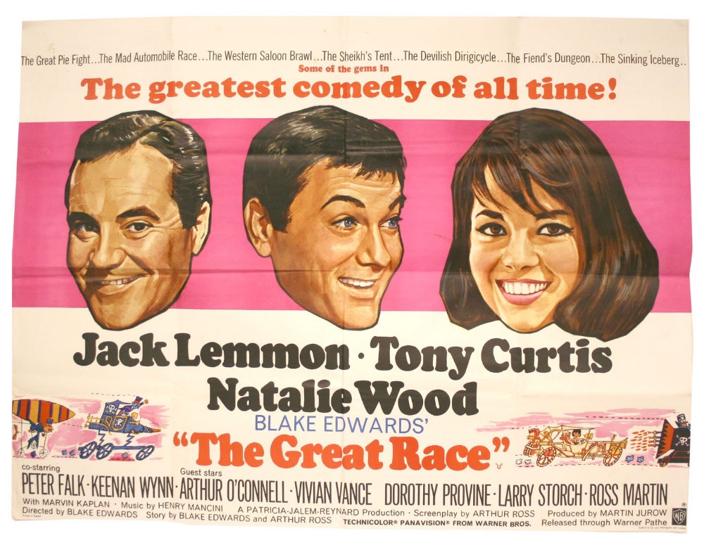 The Great Race (1965) UK Quad cinema poster for this comedy starring Jack Lemmon, Tony Curtis,