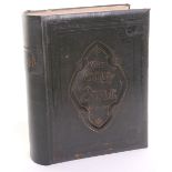 1878 Large Leather Bound Holy Bible by John G Murdoch London, remains in generally good overall