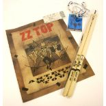 ZZ Top, Antenna World Tour Specially Made Drum Sticks For Frank Beard, the sticks were made