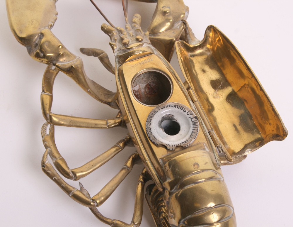 Brass Lobster Ink Well, being a fine detailed example, middle section of shell can be lifted - Image 4 of 4