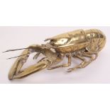Brass Lobster Ink Well, being a fine detailed example, middle section of shell can be lifted