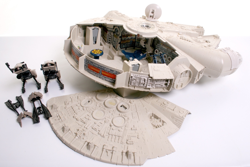 Selection of Vintage Star Wars Vehicles including Millennium Falcon (missing training ball & top