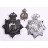 Bootle County Borough Police Badges, Kings crown black star helmet plate, Kings crown chrome star