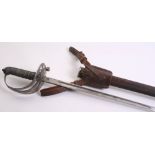 Edward VII 1854 Pattern Scots Guards Officers Sword complete with the original brown leather field