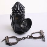 Victorian Police “Bullseye" Lantern Hiatt & Co Ltd, three stack chimney lantern, in excellent