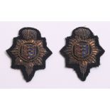 Royal Sussex Regiment Cinque Ports Officers Bullion Collar Badges circa 1899-1903, large type