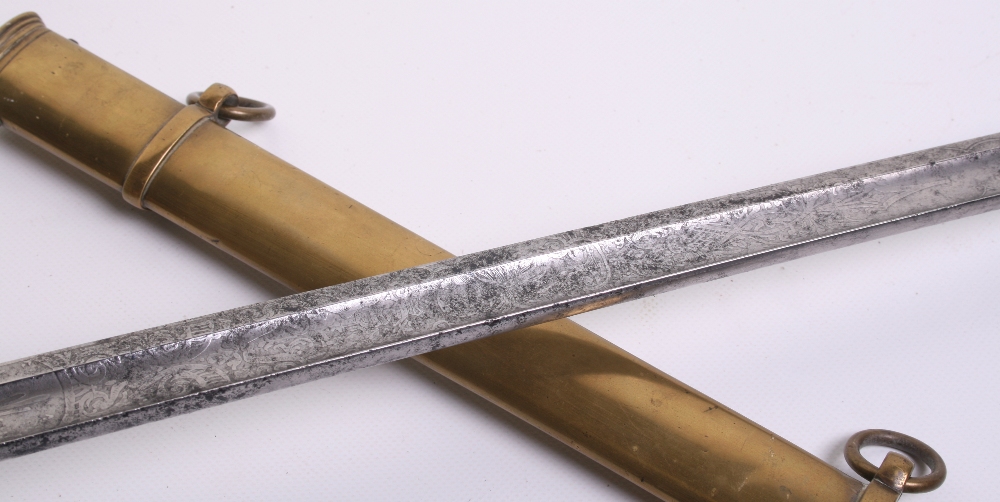 British Victorian 1857 Pattern Royal Engineer Officer's Sword, Etched blade by Thurkle with - Image 3 of 6