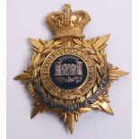 Victorian Post 1881 Dorsetshire Regiment Officers Helmet Plate of fine fire gilt eight pointed