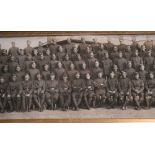 Great War Royal Flying Corps Framed Photograph being a wide angle group image of officers and
