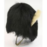 Grenadier Guards Other Ranks Bearskin, early post 1953 example with wicker frame. White hackle to