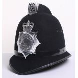 Dover Harbour Board Police Helmet, Queens crown chrome star helmet plate, on cox comb helmet (