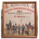 Victorian Middlesex Duke of Cambridge's Hussars D Troop Picture being a colour illustration of