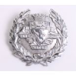 Canterbury City Police Helmet Badge, chrome wreath, coat of arms centre, complete with two lug