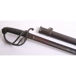 British 1821 Pattern Light Cavalry Officers Sword complete with its original scabbard. Grip