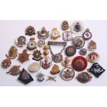 Selection of Sweetheart Brooches and Lapel Badges consisting of silver (not hallmarked) and mother