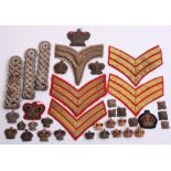 Selection of Bullion Rank Insignia from the early Victorian period to Elizabeth II. Rank pips,