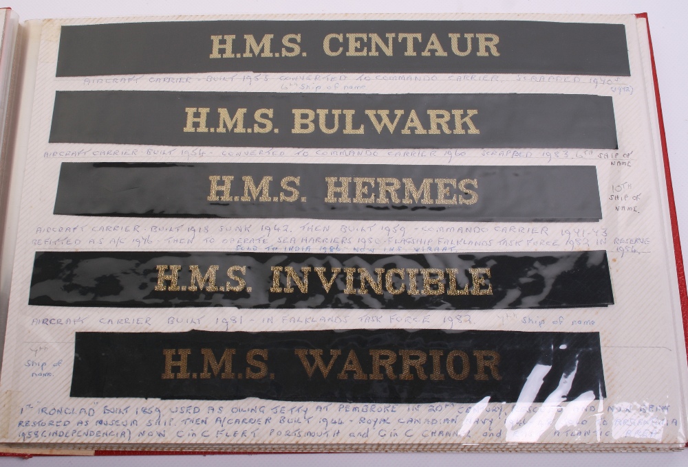 Selection of Royal Navy Cap Tallies including HMS LION, HMS NELSON, HMS LEVIATHAN (full stop after - Image 2 of 3