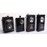 Four Handheld Police Lanterns, The Wooten Lantern, Two Forster Equipment Lamps Kent Constabulary &