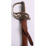 British Edward VII 1845 Pattern Infantry Officer's Sword, etched blade 32.5", regulation brass hilt,
