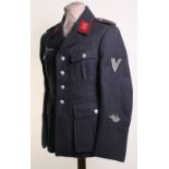 Luftwaffe Flak Section Feldwebel Four Pocket Tunic with early red piped collar, collar patches