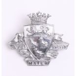 Canterbury City Police Cap Badge, chrome, coat of arms centre, complete with two lug fittings on the