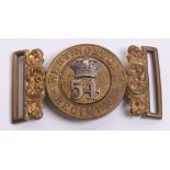 Victorian Officers Waist Belt Clasp 54th (West Norfolk) Regiment of Foot, of gilt metal with applied