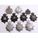 Ten Obsolete Queens Crown Police Helmet Plates, Berkshire Constabulary (wreath) Birmingham City