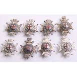 Royal Sussex Regiment Officers Collar Badges constructed from silver plate and enamel. All are