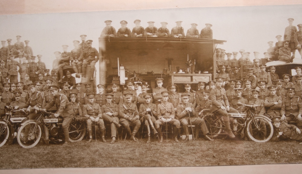 Large 1915 Army Service Corps Armourers Group Photograph being a wide angle group image of