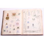 Victorian & WW1 Period Crest Album, containing cut out crests and seals from various companies,