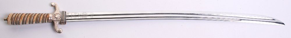 Wilkinson Sword Commemorative Copy of an 18th Century Hunting Hanger, slightly curved blade cut with - Image 3 of 3