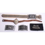 Selection of Special Constabulary Arm/Sleeve bands WW1 Period, 3 x bassards, one on a blue &