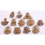 Selection of Brass Regimental Lapel Badges, consisting of The Essex Regiment, Finsbury Rifles (pin