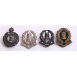 Isle of Wight Rifles Collar Badges consisting of officers pattern bronze collar badge with two lug