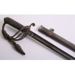 British 1821 Pattern Light Cavalry Officers Sword complete with its original steel scabbard. Three