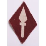 RAMC 1st Corps Printed Formation Sign, standard design 1st corps formation sign but with maroon