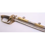 Continental Infantry Officers Sword similar in style to a British 1822 pattern sword. Fish skin