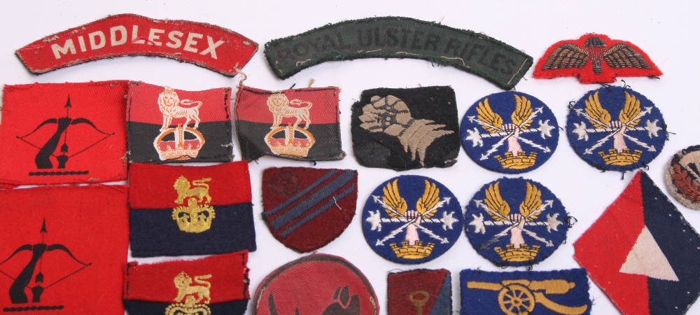 Selection of British Cloth Insignia including printed ROYAL ULSTER RIFLES cloth shoulder title, - Image 3 of 4