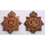 Post 1902 Dorsetshire Regiment Other Ranks Helmet Plate in brass with two lug fittings, central