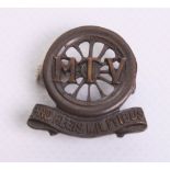 Scarce WW1 Officers Bronze Motor Transport Volunteers Collar Badge, being a wheel with MTV to the