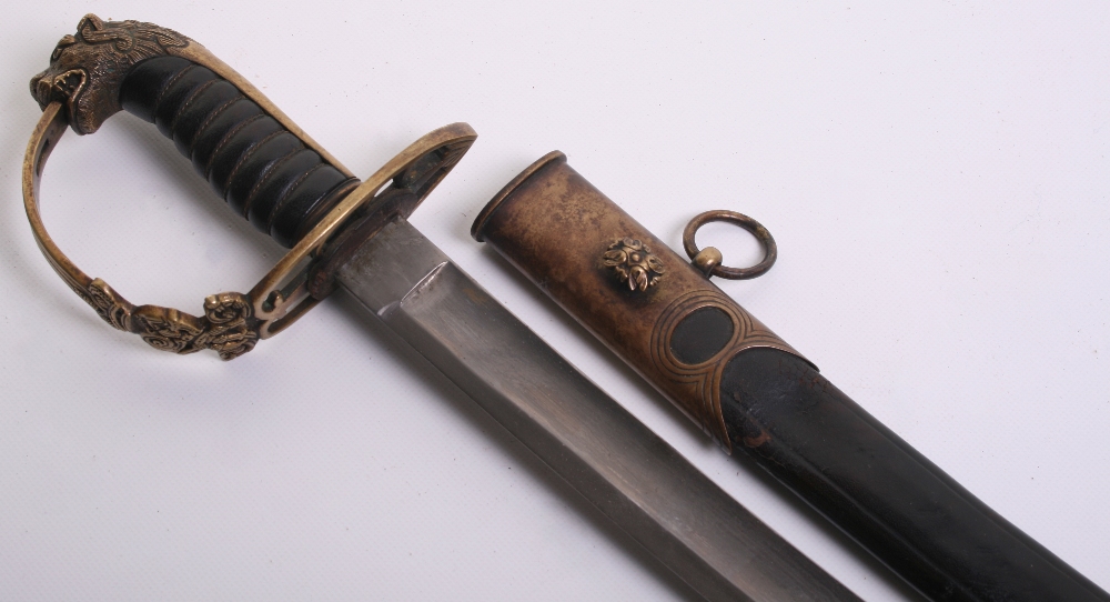 Well-Made Copy of 1803 Pattern Infantry Officer's Sword, Blade 32", regulation brass hilt and