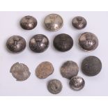 Selection of Early Dorset Regiment Tunic Buttons consisting of remains of an officers silver