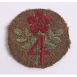 Very Rare WW2 4th Independent Company Army Commando Formation Sign, in embroidered cloth being the