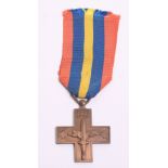 Italian Fascist Cross of Volunteers for Spanish Civil War 1936, medal is complete with ribbon and