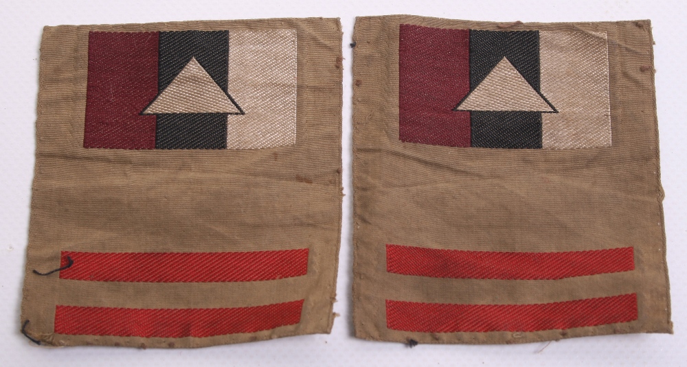 Scarce Pair of North Staffordshire Regiment Combination Formation Signs, being silk woven maroon,