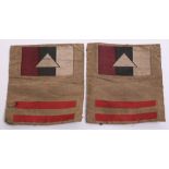 Scarce Pair of North Staffordshire Regiment Combination Formation Signs, being silk woven maroon,
