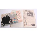 Spanish Civil War Scrap Book with various newspaper cuttings, letters and diary of events all