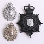 Merthyrtydfil Borough Police, Kings crown white metal wreath cap badge, Kings crown chrome wreath