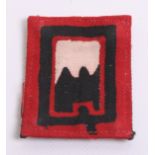 Rare WW2 14th Indian Division Cloth Formation Sign, being a printed example on KD tropical backing